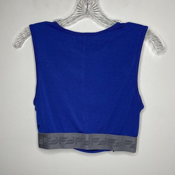 FABLETICS Womens Cobalt Blue Powertouch Crop Tank Top Small S Front-Twist - Picture 4 of 6